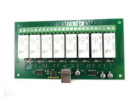 USB-RLY16L - 16Amp, 8 Channel Relay Module - top view
